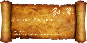Zsolnai Mariann névjegykártya
